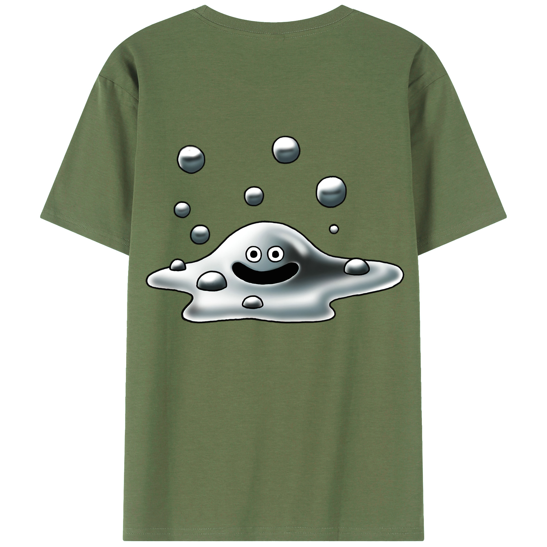（画像用） ドラゴンクエスト Doragon Kuesuto Dragon Quest 綿100％ メンズ半袖Tシャツ（バックプリント） 通気性